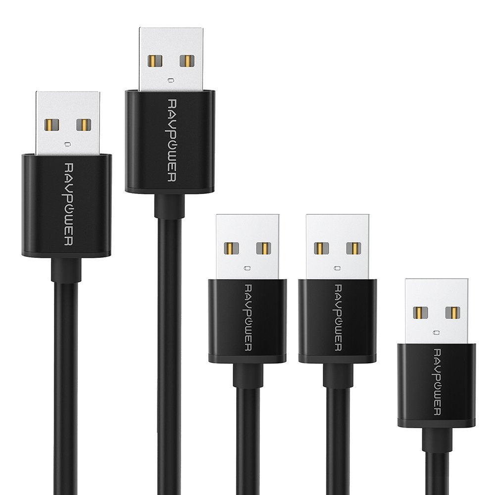 RAVPower 5 x USB 2.0 til Micro USB Cables (0.3 m + 2 x 0.9 m + 1.8 m + 3.0 m), Black -  fra RAVPower - nu kun 239 kr. Hos HjemTek 