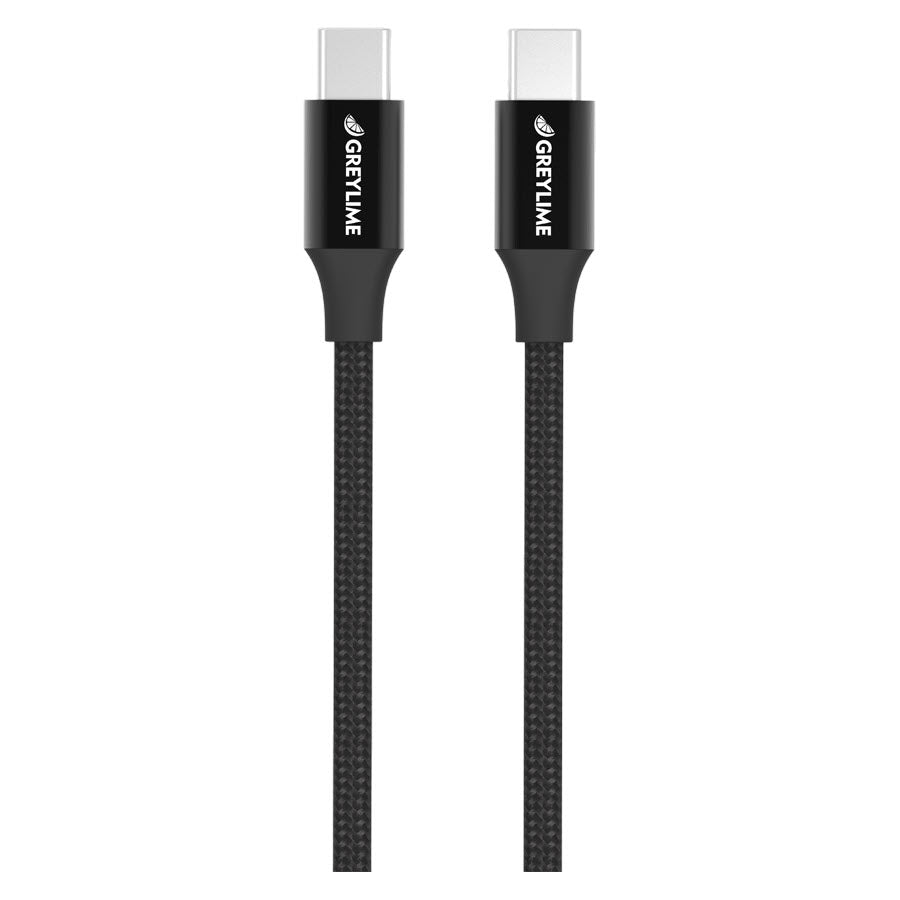 GreyLime Braided USB-C til USB-C 60W Kabel Sort 2 m -  fra GreyLime - nu kun 139 kr. Hos HjemTek 