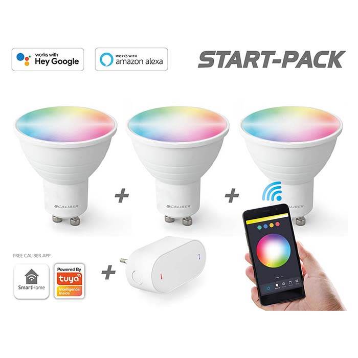 CALIBER GU10 SMART HOME STARTER PACK LED-PÆRER - HjemTek