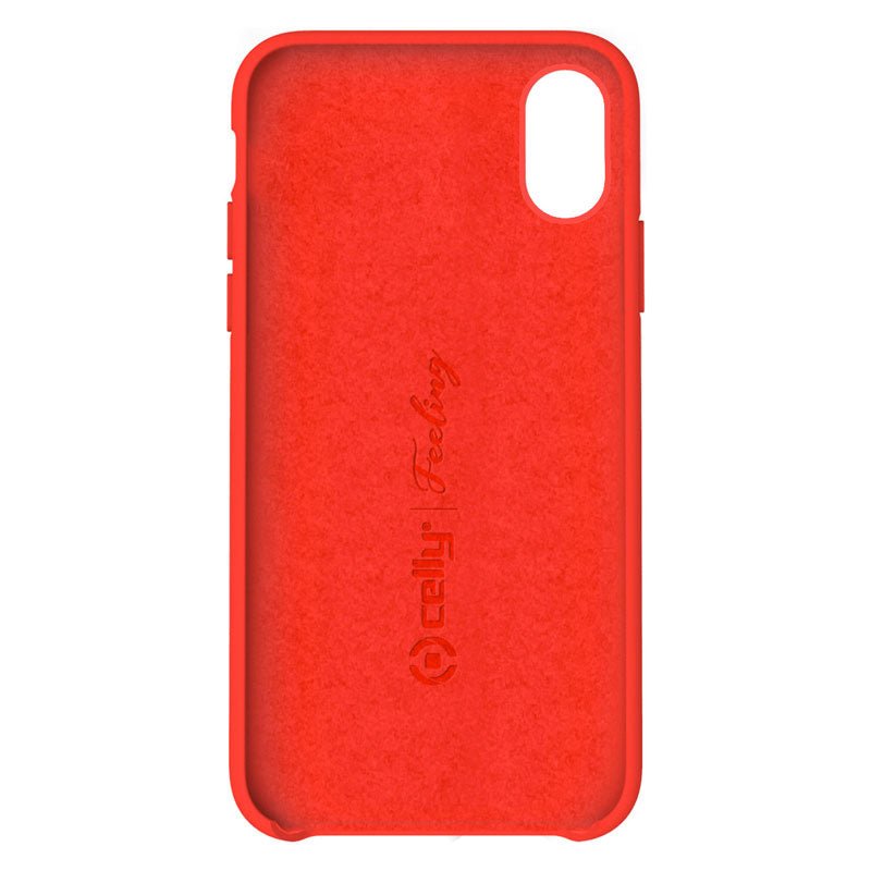 Celly Feeling iPhone X/Xs Silikone Cover, Rød - HjemTek