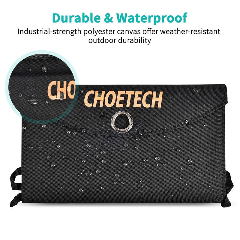 Choetec 2-port 19W Solcellepanel, Sort - HjemTek