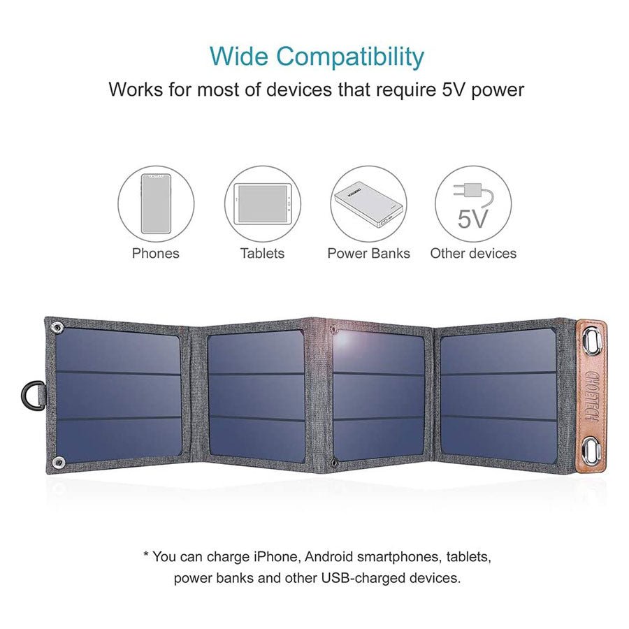 Choetech 14W Solcellepanel m. USB-A 1-port , sort - HjemTek