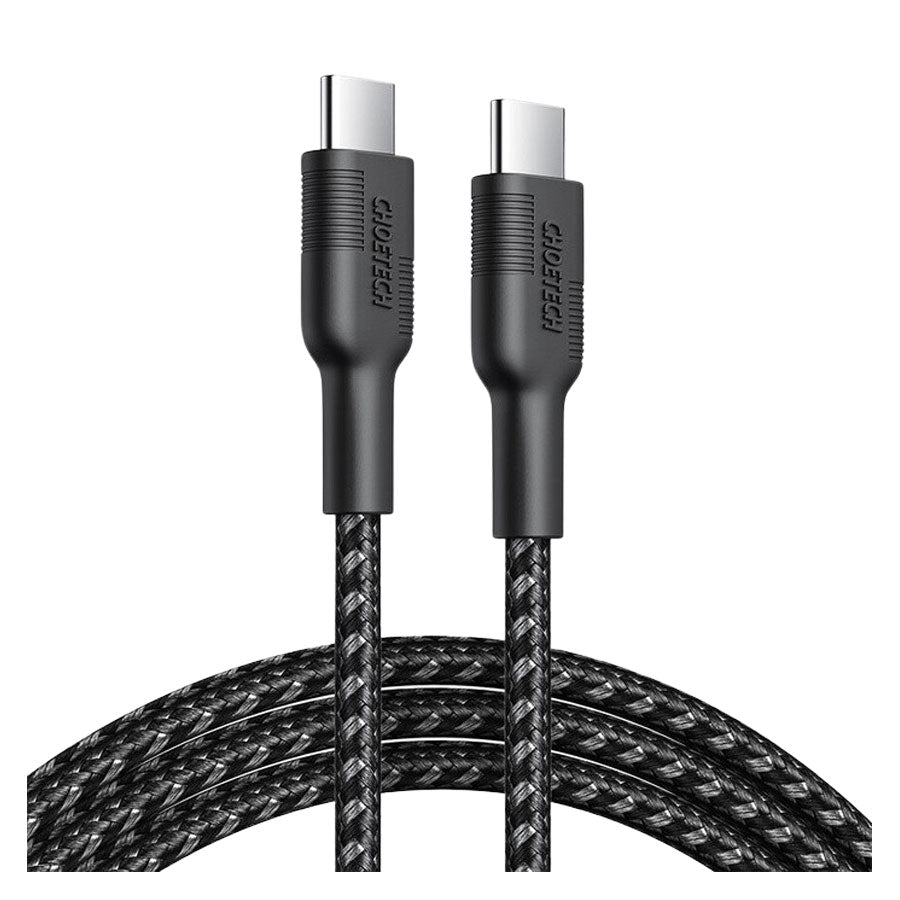 Choetech 2m USB-C - USB-C PD100W Kabel, Sort - HjemTek