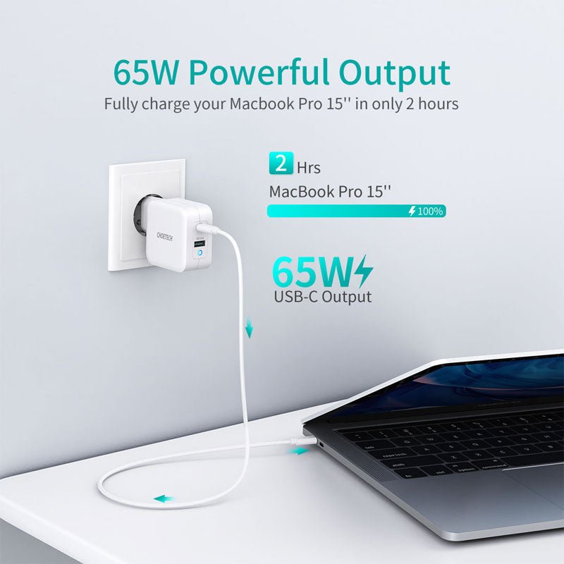 Choetech 65W USB-C Power Adapter - HjemTek