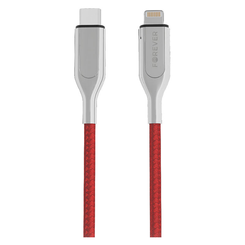 Forever Core 1,5m Mfi USB-C til Lightning Kabel, Rød -  fra Forever - nu kun 219 kr. Hos HjemTek 