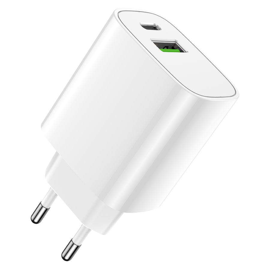 Forever 20W USB-C PD & QC Vægoplader, Hvid -  fra Forever - nu kun 139 kr. Hos HjemTek 