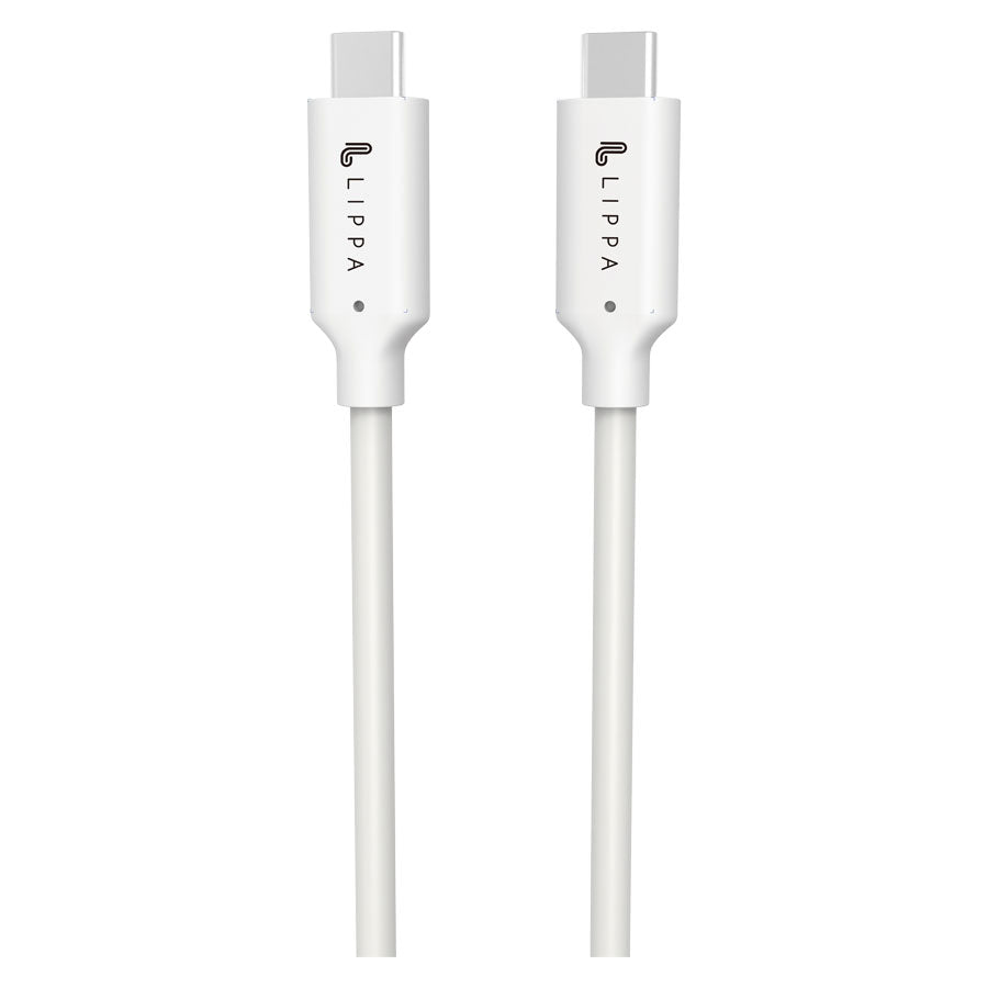 Lippa USB-C to USB-C 100W 10Gbps Cable 2m, White -  fra Lippa - nu kun 169 kr. Hos HjemTek 