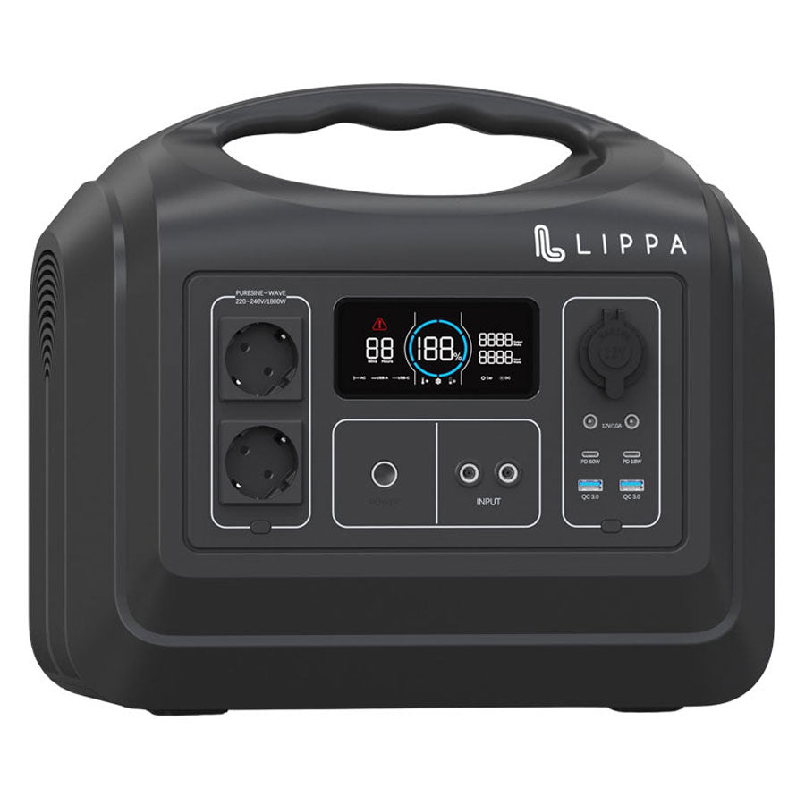 Lippa power station 1488Wh, Sort -  fra Lippa - nu kun 10019 kr. Hos HjemTek 