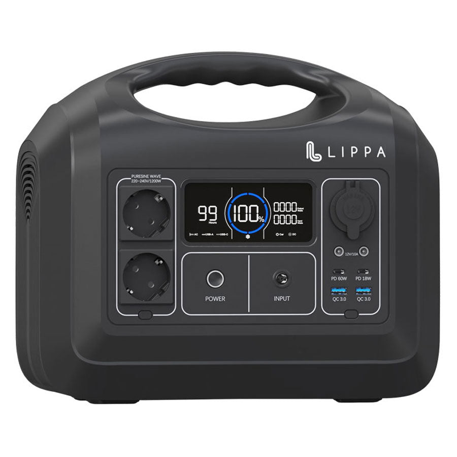 Lippa power station 992Wh, Sort -  fra Lippa - nu kun 7019 kr. Hos HjemTek 