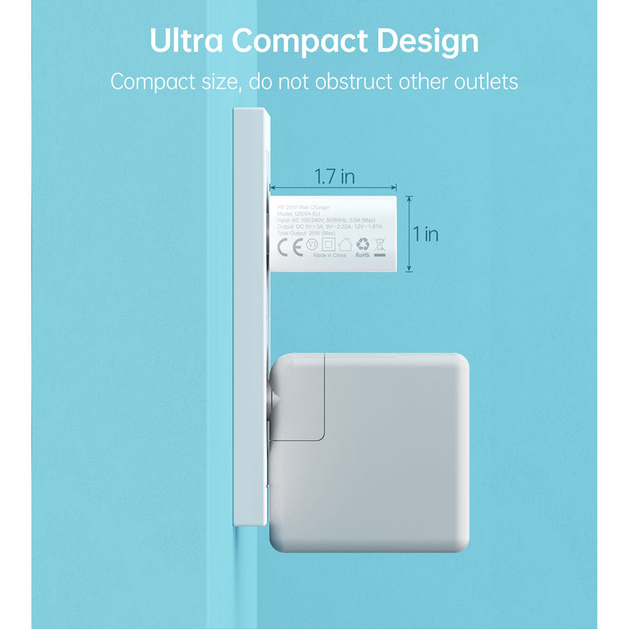 Lippa 20W USB-C PD Wall Charger, White -  fra Lippa - nu kun 139 kr. Hos HjemTek 