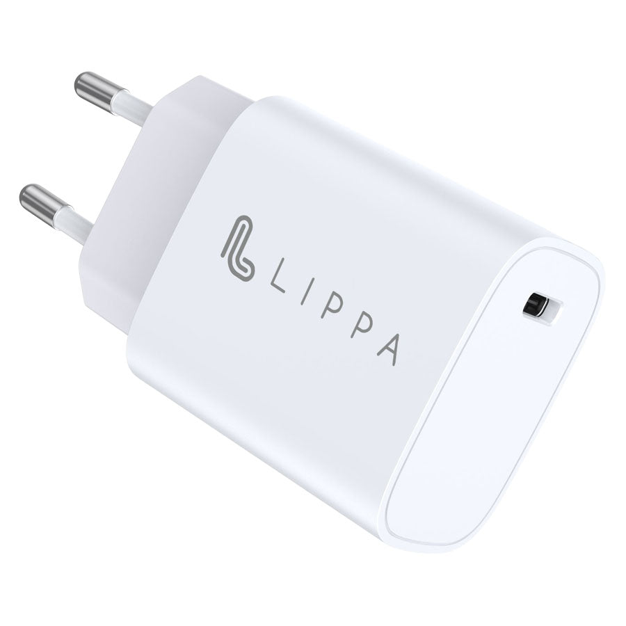 Lippa 20W USB-C PD Wall Charger, White -  fra Lippa - nu kun 139 kr. Hos HjemTek 