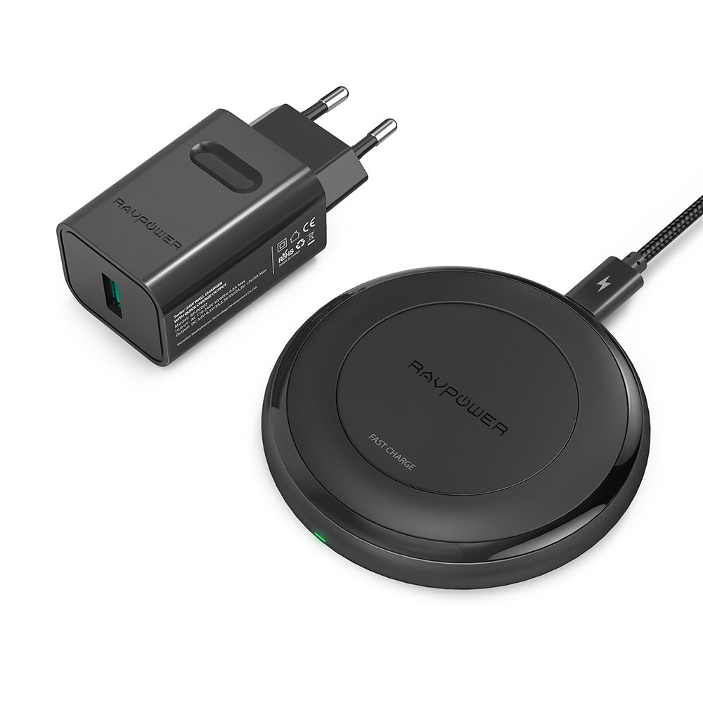 Trådløs oplader fra RAVPower 10W Qi Charger incl. - HjemTek