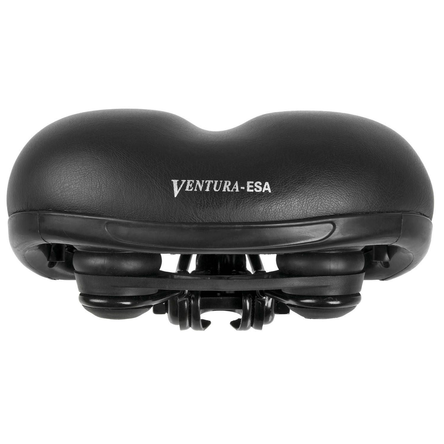 Ventura Cykelsadel Bred Med Elastromer Sort 254 x 210 mm - HjemTek