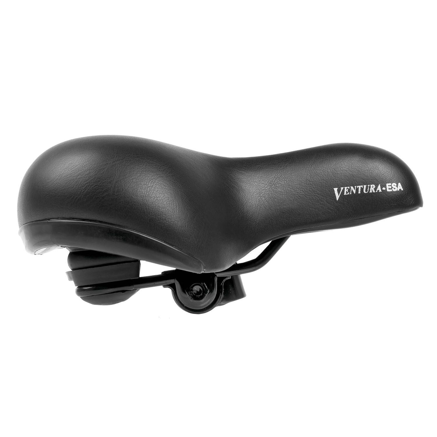 Ventura Cykelsadel Bred Med Elastromer Sort 254 x 210 mm - HjemTek