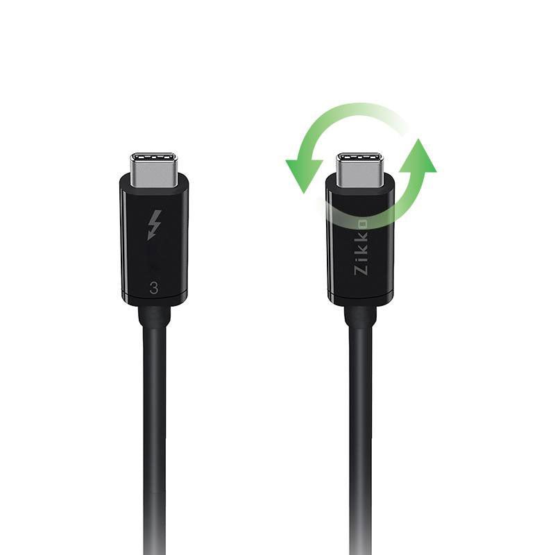 Zikko 0,5m 100W / 40Gb 8k USB-C Kabel, Sort - HjemTek