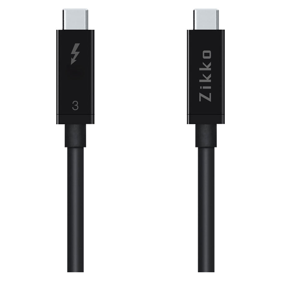 Zikko 2m 100W / 20Gb 8k USB-C kabel med Thunderbolt 3, 2m, Sort - HjemTek