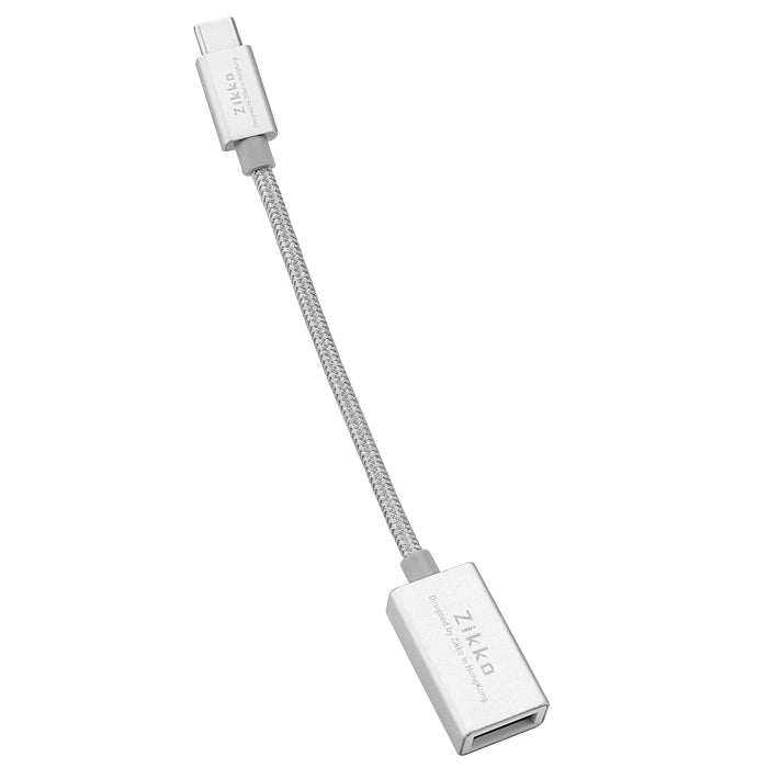 Zikko USB-C til USB-A hun-Adapter, Sølv - HjemTek